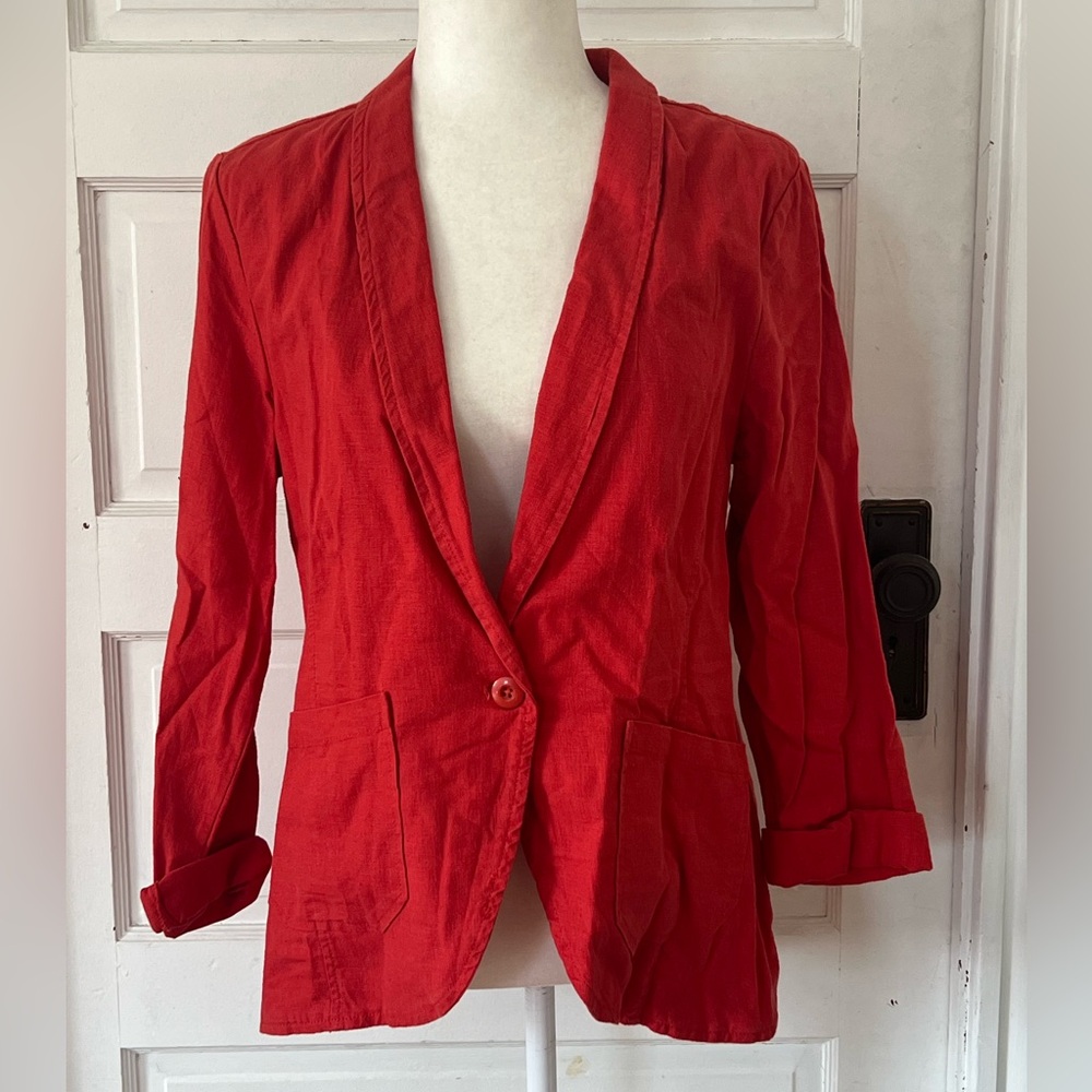 Sanctuary | Red Linen Blend Blazer
